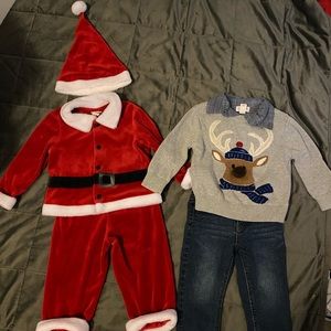 Santa outfit, ugly sweater, polo outfit 18 monthz
